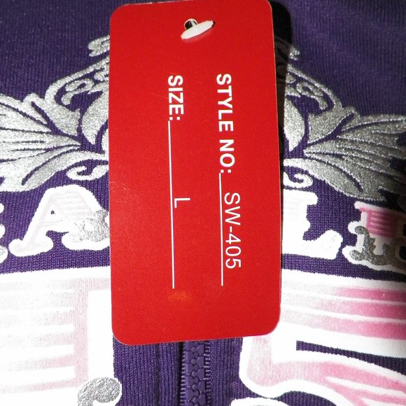 NWT Jrs 2PC Purple Jog Set Flare Pants Zip Up Hoodie Swalosky - Picture 8 of 10